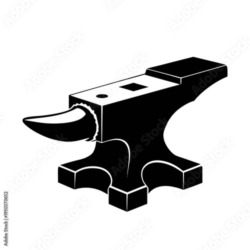 Traditional blacksmith anvil with holes silhouette