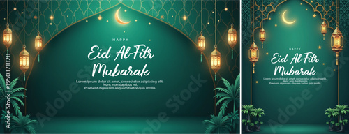 elegant Eid Al-Fitr celebration background, Eid Al Fitr background for banner & social media template	