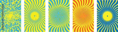 Vibrant Swirling Optical Illusion Backgrounds.