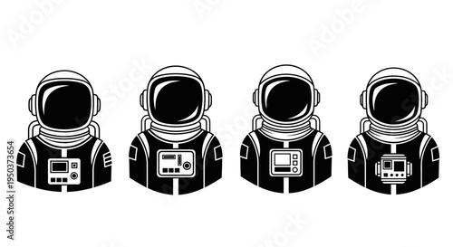 Astronaut Icons Set: Space Exploration and Sci-Fi Adventure