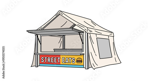 Street Eats Food Stall Tent with Burger Sign