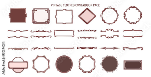 Decorative vector elements pack on black background