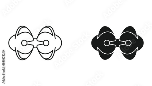 Bow Tie Icon Set: Outline and Filled Silhouette for Design, Celebration, Formal Wear