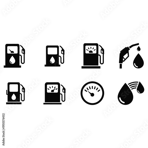 Fuel pump and oil icons