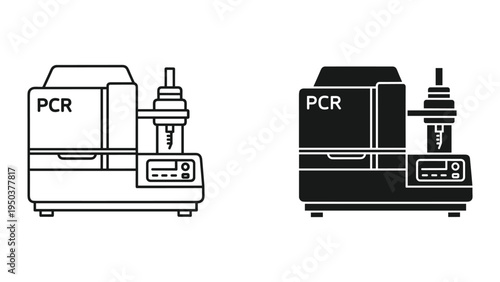PCR Machine Icon - Polymerase Chain Reaction Laboratory Equipment