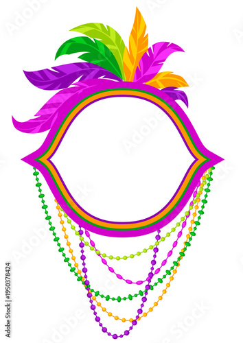 Mardi Gras party background. Carnival illustration for traditional holiday or festival.