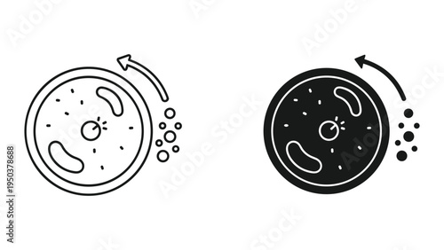 Centrifuge Icons: Separation of Particles and Liquid, Blood Plasma or Bacteria Culture
