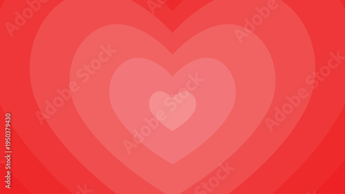 Retro Background with heart. Monochrome horizontal background of heart shaped tunnel. Vector illustration.
