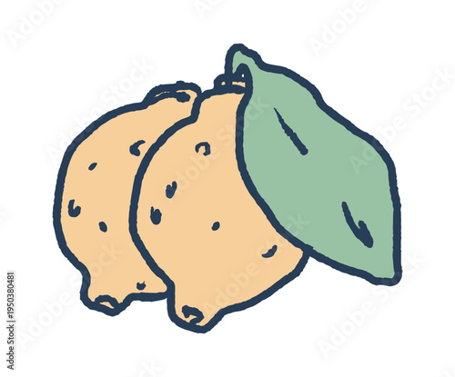 Fresh Greek lemon retro element