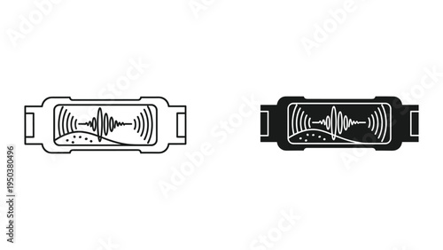 Sound Waveform Detector Icon - Line and Solid Style - Technology Concept