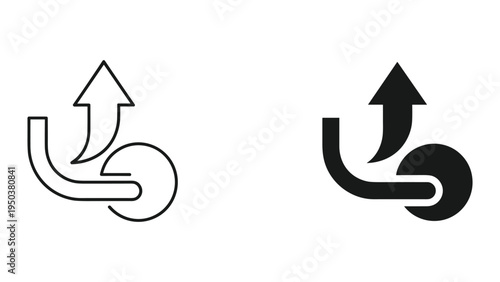 Upward Arrow Symbolizing Growth, Progress, Success, and Forward Movement with a Circular Base