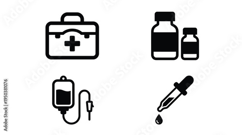 Medical supplies and equipment for health care Vector