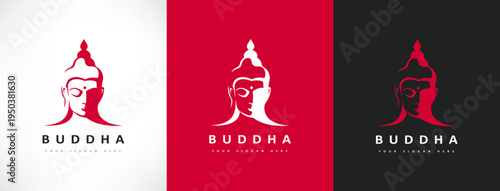 Buddha head logo vector. Yoga studio design