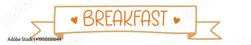 Breakfast lettering ribbon frame design