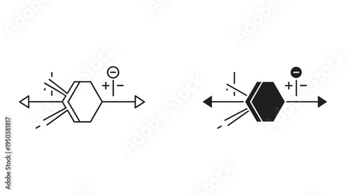 Schematic Symbols for Chemical Reactions: Equilibrium, Forward, Reverse Reactions, Inputs, Outputs