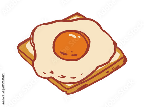 Fried egg on toast bread