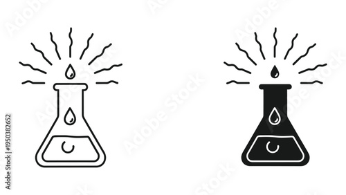 Chemistry Flask Icon Set - Science and Research Icons for Laboratory and Experiments