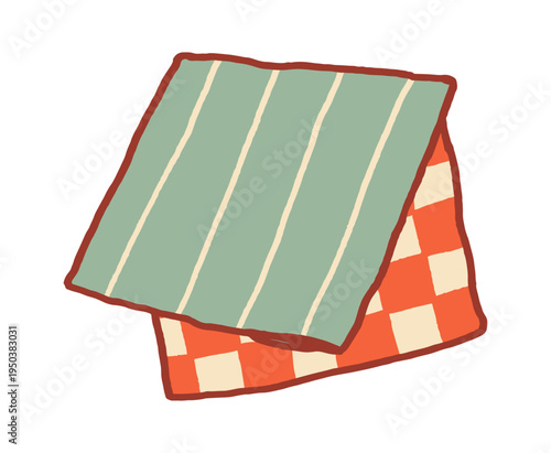 Striped and checkered textile napkins