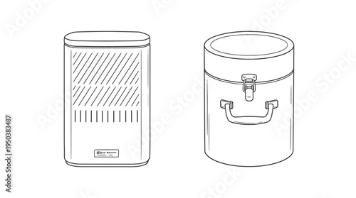 Line drawing of a beverage cooler Vector