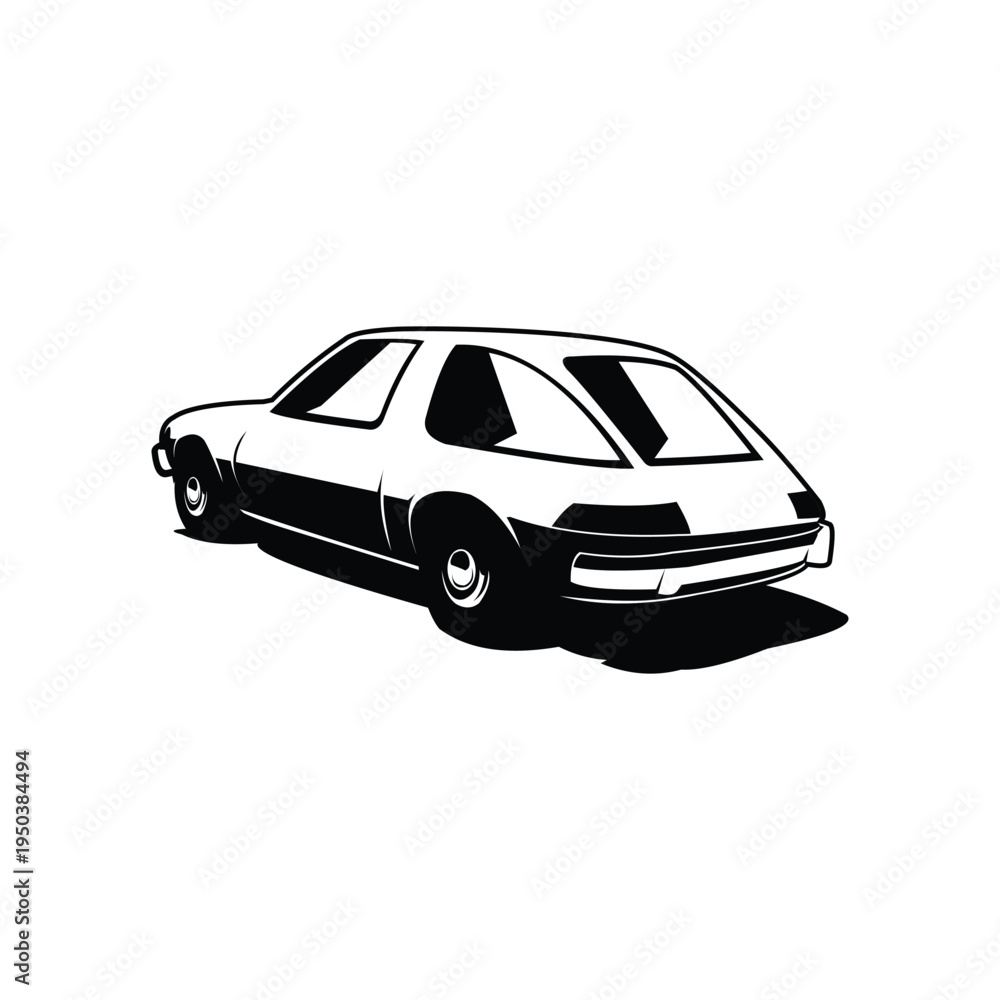 Naklejka premium American car logo from the side is perfect with silhouette vector design. Best for logos, badges, emblems and icons, sticker design. Available in eps 10.