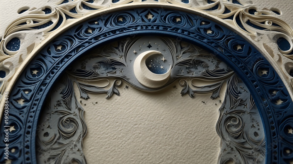 custom made wallpaper toronto digitalElegant papercut moon frame art