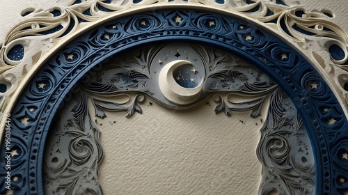 Wallpaper Mural Elegant papercut moon frame art Torontodigital.ca