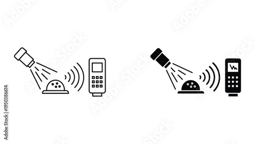 Scanner, Data Receiver, and Signal Icon - Technology, Communication, and Data Transfer Symbols