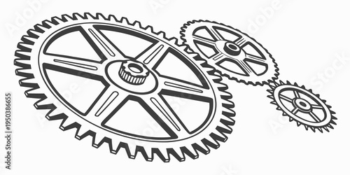 Intricate mechanical gears and cogs in a complex arrangement