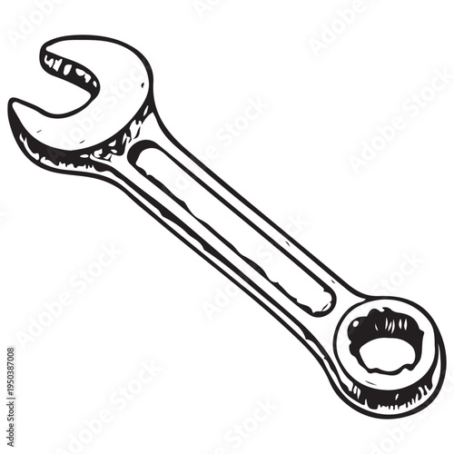 Open End Wrench Spanner Mechanical Repair Tool Industrial Maintenance Engineering Equipment