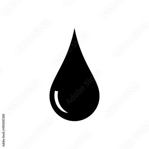 A clean 3d illustration of a transparent oil and water droplet icon featuring a shiny reflection and pure liquid design for a clear nature symbol