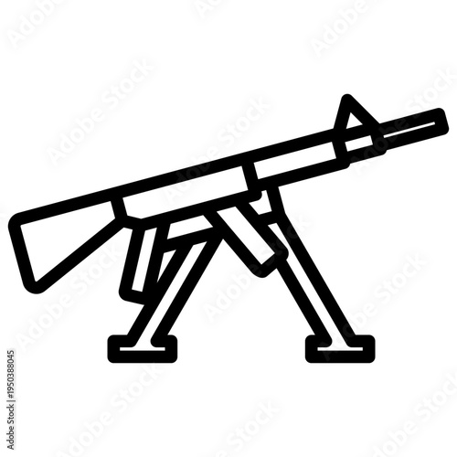 Machine Gun line icon