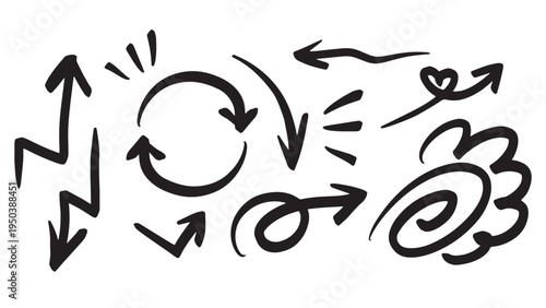 手書きのクールでかっこいい矢印セット