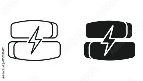 Power Icon, Battery Icon, Lightning Bolt, Electricity, Energy Symbol, Charge, Technology, Vector Graphics