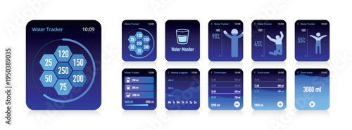 Water Intake Reminder Smartwatch Health App Interface No.22