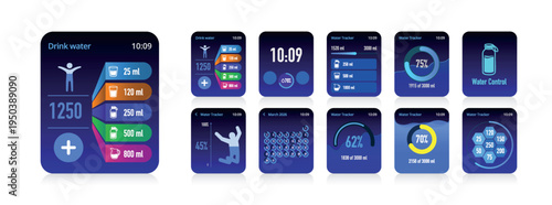 Smartwatch Health Tracker App with Water Intake Monitor No.26