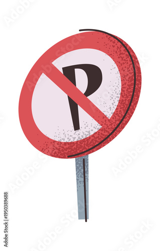 No parking allowed round sign