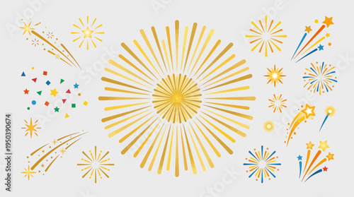 Dynamic celebratory fireworks representing ultimate success, ideal for thrilling football world cup victory, symbolizing explosive joy of a perfectly scored goal