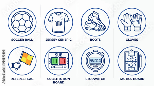 Football Fan Lifestyle Icon Set Everything for the World Cup experience from the ball to the tactics board