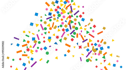 Vibrant burst of festive confetti celebrating a momentous football world cup victory, symbolizing joy, achievement, and thrilling sportsmanship across the globe