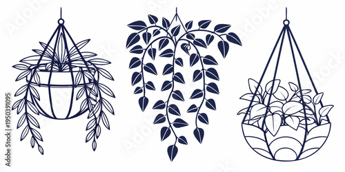 Three distinct geometric shapes with intricate line patterns and designs