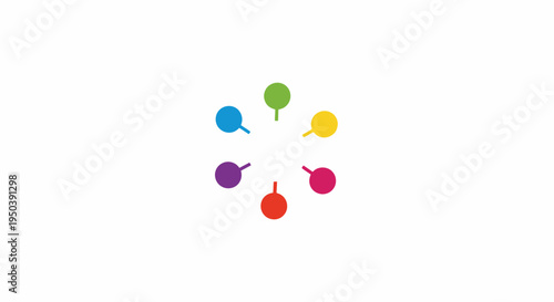 Colorful speech bubbles in circle.