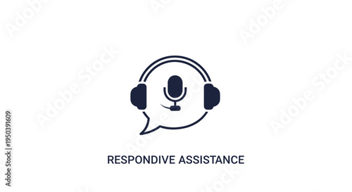 Customer Support Headset with Microphone Icon.