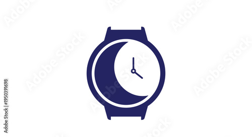Dark blue wristwatch with white dial.