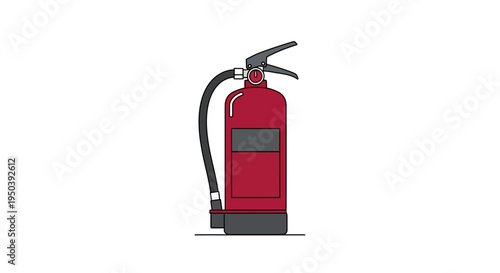 Red Fire Extinguisher With Hose.