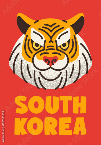 South Korea poster with tiger