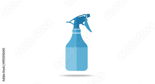 Blue plastic spray bottle with nozzle.