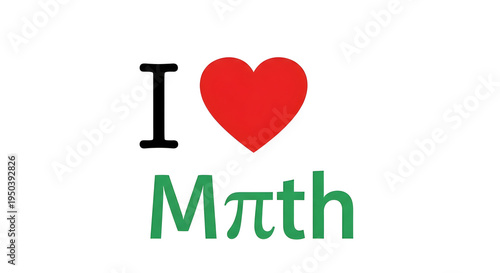A colorful graphic design with a heart and math symbols on transparent background