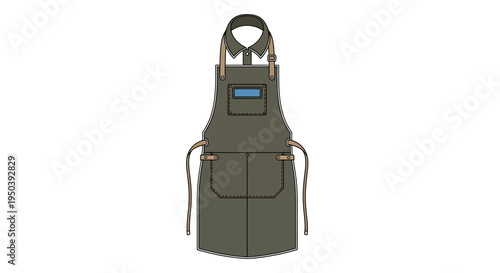 Green Tool Apron with Pockets.