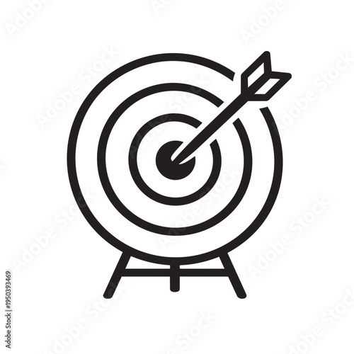 Bullseye target with arrow icon for business goals and marketing strategy