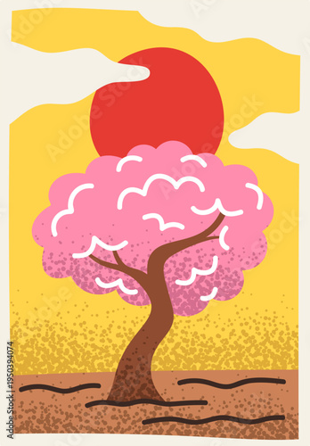 Sakura tree South Korea poster